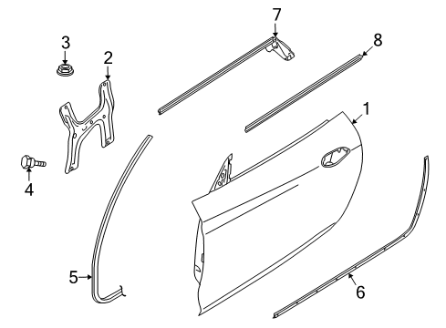 2013 BMW Z4 Door & Components Joint Seal, Left Diagram for 51337203671