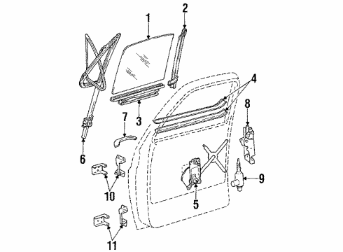 1987 GMC Jimmy Door & Components Channel Asm L.H. Diagram for 337715