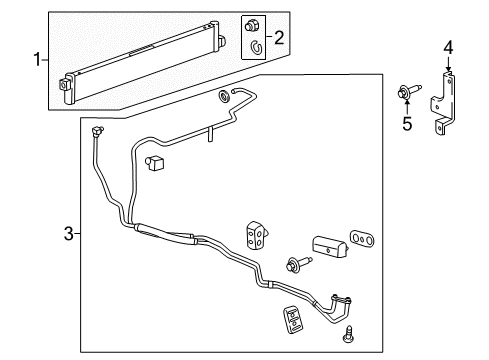 2018 Cadillac CT6 Oil Cooler Transmission Cooler Coupling Diagram for 23385886