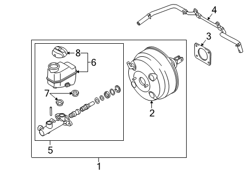 2009 Kia Borrego Hydraulic System Booster Assembly-Vacuum Diagram for 591102J050