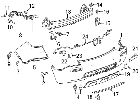 2016 Chevrolet Trax Parking Aid Reflector Diagram for 95418327