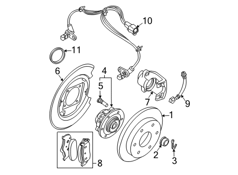 2007 Nissan Pathfinder Anti-Lock Brakes Hose Assy-Brake Diagram for 46210-ZL80B