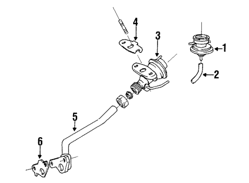 1995 Toyota Corolla EGR System EGR Valve Diagram for 25060-16250