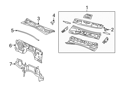 2008 Jeep Liberty Cowl Seal-Hood To COWL Diagram for 55113291AA
