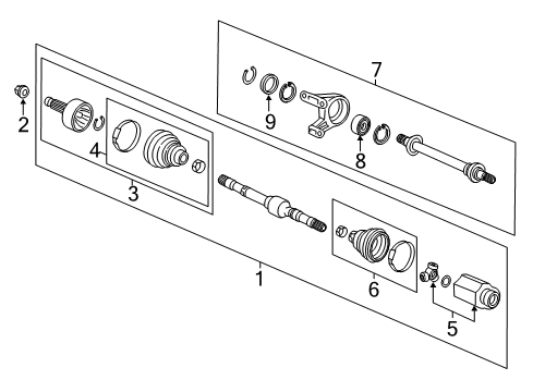 2019 Honda CR-V Drive Axles - Front Set, Outboard Joint Diagram for 44014-T3V-A02
