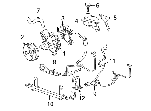 2006 Cadillac STS P/S Pump & Hoses, Steering Gear & Linkage Hose Asm-P/S Gear Inlet Diagram for 25828221