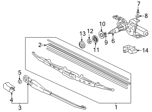 1999 Honda Odyssey Wiper & Washer Components O-Ring (7.8X1.9) (Nok) Diagram for 91352-SA5-952