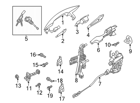 2021 Hyundai Elantra Front Door Handle Assembly-Door Outside, LH Diagram for 82651-AA200