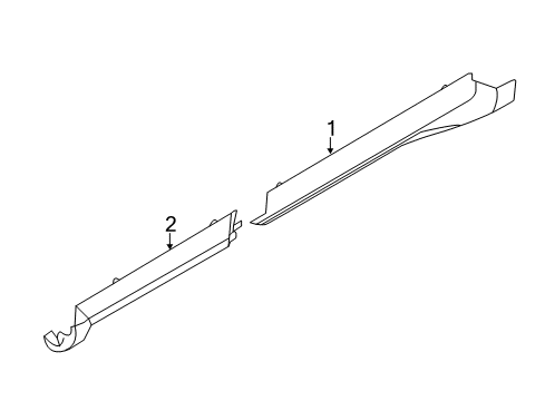 2015 Ford Taurus Exterior Trim - Pillars, Rocker & Floor Rocker Molding Diagram for BG1Z-5410176-BA