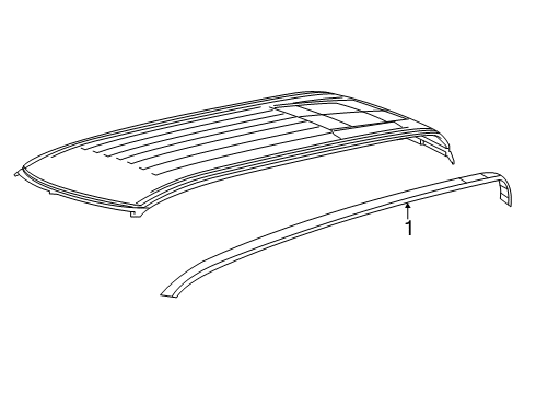 2022 Ram 1500 Exterior Trim - Cab Molding-Roof Diagram for 68311246AD