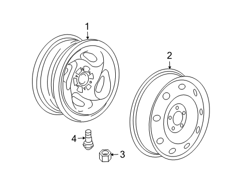 2009 Chrysler Aspen Wheels Painted Inchwheel Diagram for 1BW06PAKAA