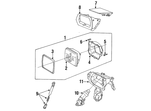 1995 Toyota MR2 Bulbs Motor Assy, Light Retractor, LH Diagram for 85690-17021