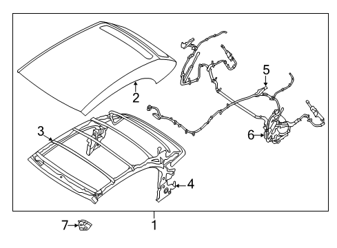2013 Nissan Murano Top Cover & Components, Frame & Components Bow Kit-Folding Roof, 2ND Diagram for 97023-1GR0A