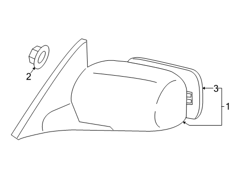 2005 Toyota Solara Outside Mirrors Mirror Assembly Diagram for 87910-AA907