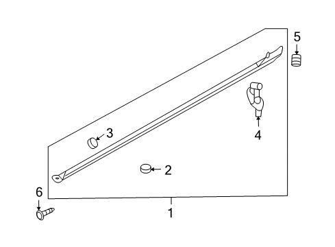2006 Kia Optima Exterior Trim - Pillars, Rocker & Floor MOULDING Assembly-Side Diagram for 877512G000