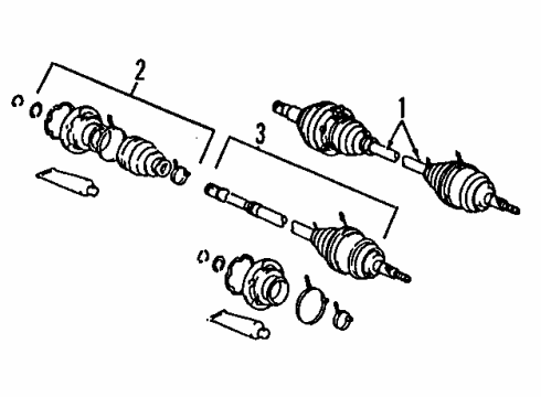 1994 Lexus ES300 Front Axle Shafts & Joints, Drive Axles Shaft Assembly, Front Drive Diagram for 43420-33130