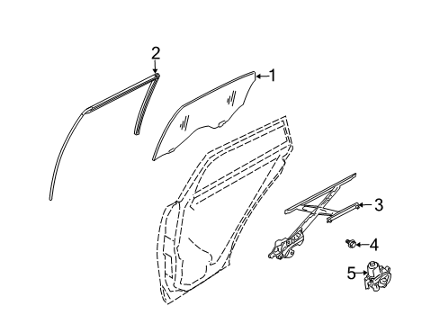 2003 Infiniti FX35 Rear Door Glass Run-Rear Door Window R Diagram for 82330-CL00A