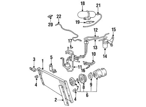 1994 Lincoln Mark VIII A/C Condenser, Compressor & Lines Condenser Insulator Diagram for F3LY-19C566-A