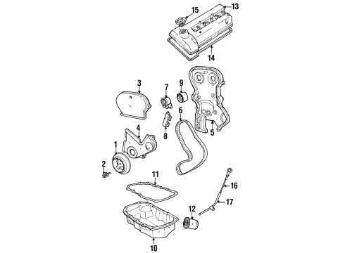 1997 Plymouth Voyager Engine Parts, Mounts, Cylinder Head & Valves, Camshaft & Timing, Oil Pan, Oil Pump, Balance Shafts, Crankshaft & Bearings, Pistons, Rings & Bearings Indicator-Engine Oil Level Diagram for 4621501AB