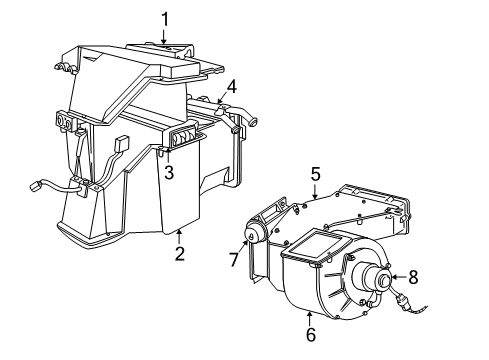 2000 Dodge Ram 2500 Van Heater Core & Control Valve Valve-A/C And Heater Water Diagram for 5011241AA