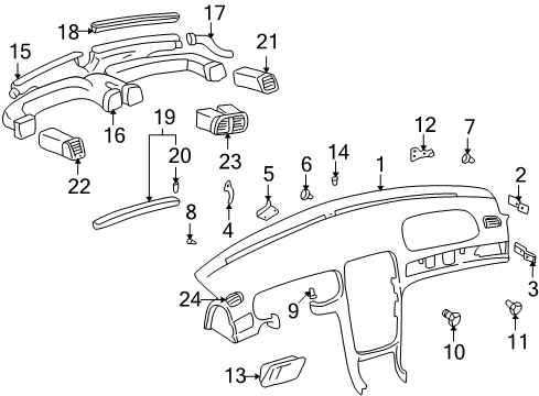 2005 Hyundai XG350 Automatic Temperature Controls Plate Assembly-Crash Pad, RH Diagram for 84716-39000-FS