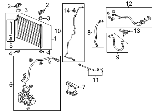 2019 Acura RLX Air Conditioner Pipe B, Receiver Diagram for 80342-TY3-A01