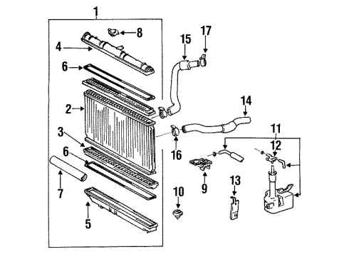 1990 Toyota Celica Radiator & Components Cap Sub-Assy, Reserve Tank Diagram for 16405-74110