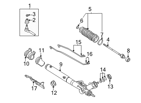 2000 Buick LeSabre P/S Pump & Hoses, Steering Gear & Linkage Gear Kit, Steering (Remanufacture) Diagram for 26100147