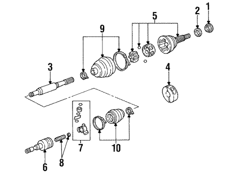 1993 Dodge Shadow Drive Axles - Front Cv Asm Inner Cv Diagram for 4641044