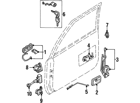 1994 Isuzu Trooper Door & Components Motor, Left Rear Power Window Diagram for 8-97165-872-1