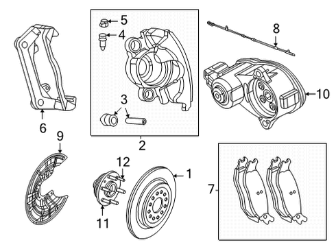 2022 Jeep Wagoneer Rear Brakes Adapter-Disc Brake CALIPER Diagram for 68412365AC