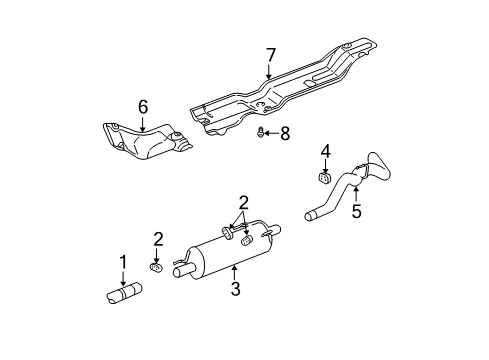 2003 Dodge Ram 3500 Exhaust Components Catalytic Converter Diagram for 52121094AB