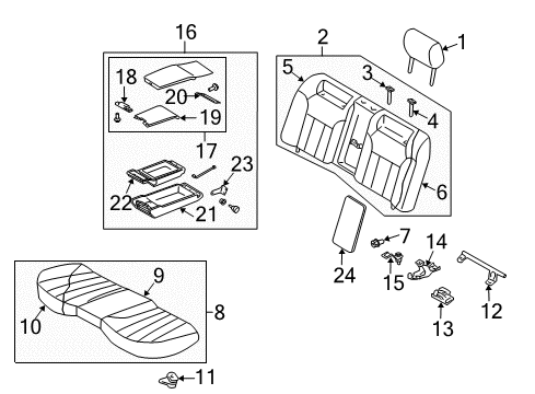 2003 Infiniti M45 Rear Seat Components Cushion Assy-Rear Seat Diagram for 88300-CS000