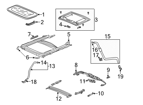 2004 Honda CR-V Sunroof Slider Assy., R. Drain Channel Diagram for 70242-S5A-J01