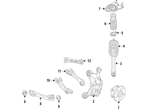 2020 BMW i3s Suspension Components, Ride Control Rear Spring Strut Diagram for 33526887108