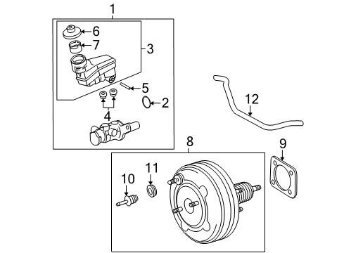 2009 Lexus ES350 Hydraulic System Reservoir Sub-Assy, Brake Master Cylinder Diagram for 47220-33060