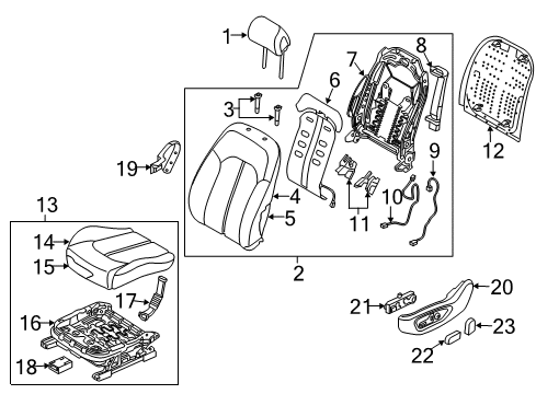 2015 Hyundai Sonata Driver Seat Components Heater-Front Seat Back Driver Diagram for 88391-C2060