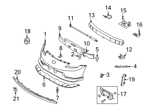 2008 Nissan 350Z Front Bumper Band-Hose, B Diagram for 24220-R2000