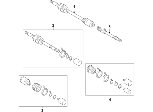 2020 Hyundai Santa Fe Axle Shafts & Joints, Drive Axles Bearing Bracket & Shaft Assembly Diagram for 49560-C5630