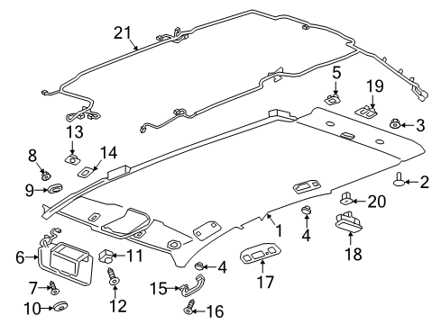 2019 GMC Terrain Interior Trim - Roof Courtesy Lamp Diagram for 84260155