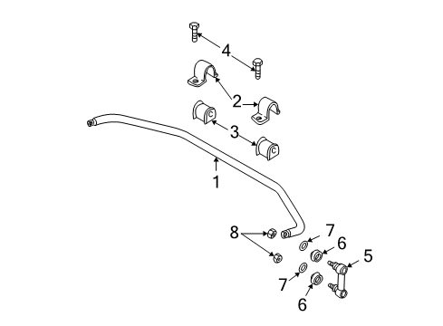 2005 Hyundai Accent Stabilizer Bar & Components - Front Link Assembly-Front Stabilizer, LH Diagram for 54830-17010