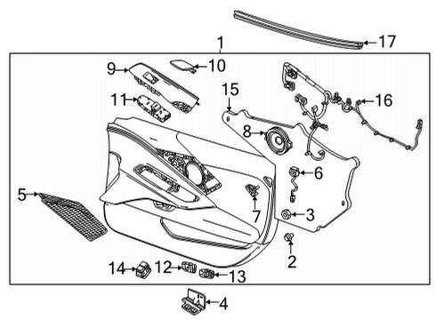 2022 Chevrolet Corvette Interior Trim - Door Window Switch Diagram for 85108406