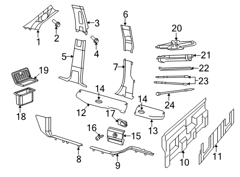 2016 Ram 2500 Interior Trim - Cab Screw Diagram for 6509347AA