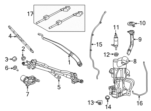 2020 Chrysler Pacifica Wipers Hose-Windshield Washer Diagram for 68321435AA