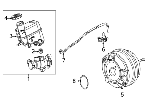 2021 Jeep Compass Dash Panel Components Brake Cylinder Diagram for 68347156AD