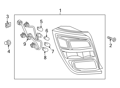 2018 Chevrolet Sonic Tail Lamps LAMP, RR STOP Diagram for 42652054