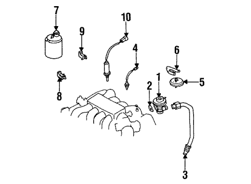 1995 Infiniti Q45 Emission Components Valve Assy-Control Diagram for 11810-60U01