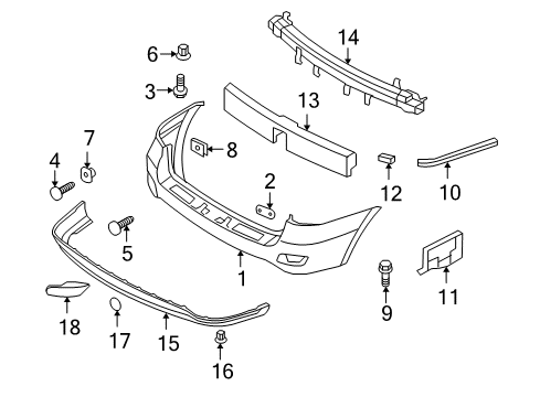 2012 Hyundai Santa Fe Rear Bumper Retainer-Tapping Screw Diagram for 82699-1G000