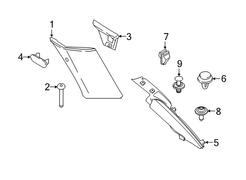 2021 BMW X4 Interior Trim - Quarter Panels COVER COLUMN C LEFT Diagram for 51438075361