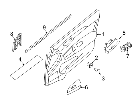 2013 Nissan Sentra Front Door Seal Assy-Front Door Inside LH Diagram for 80835-3SG0A